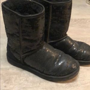 UGG Short Black Sparkle Boots